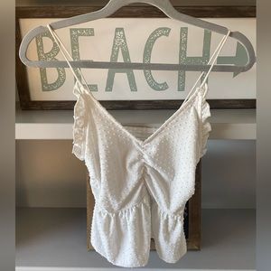 Urban Outfitters White Accent Polka Dot tank